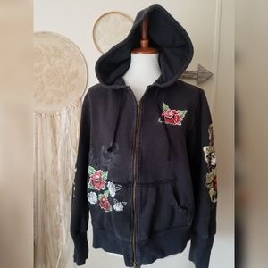 Walt Disney World Mickey Mouse Rose Tattoo Zip Up Hoodie Size XXL
